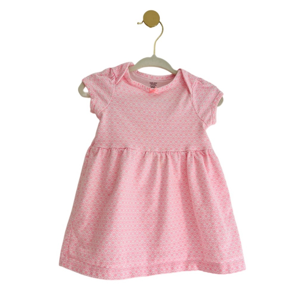 Carter’s Soft Pink and White Floral Short Sleeve Dress | Baby Girl 9 Months
